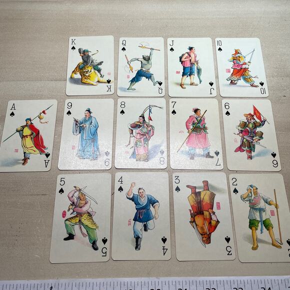 1060's Shanghai Playing Cards Chinese Characters in Water Margin Two Deck Set - Picture 12 of 16